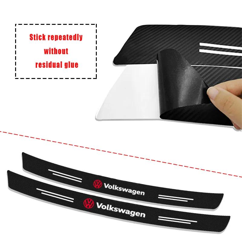 Car Trunk Rear Bumper Protective Carbon Fiber Leather Emblem for VW CC Polo 6R Golf 5 6 7 MK7 MK4 MK6 Passat B6 B8 T4 T5 Tiguan Mc9 wzpc7