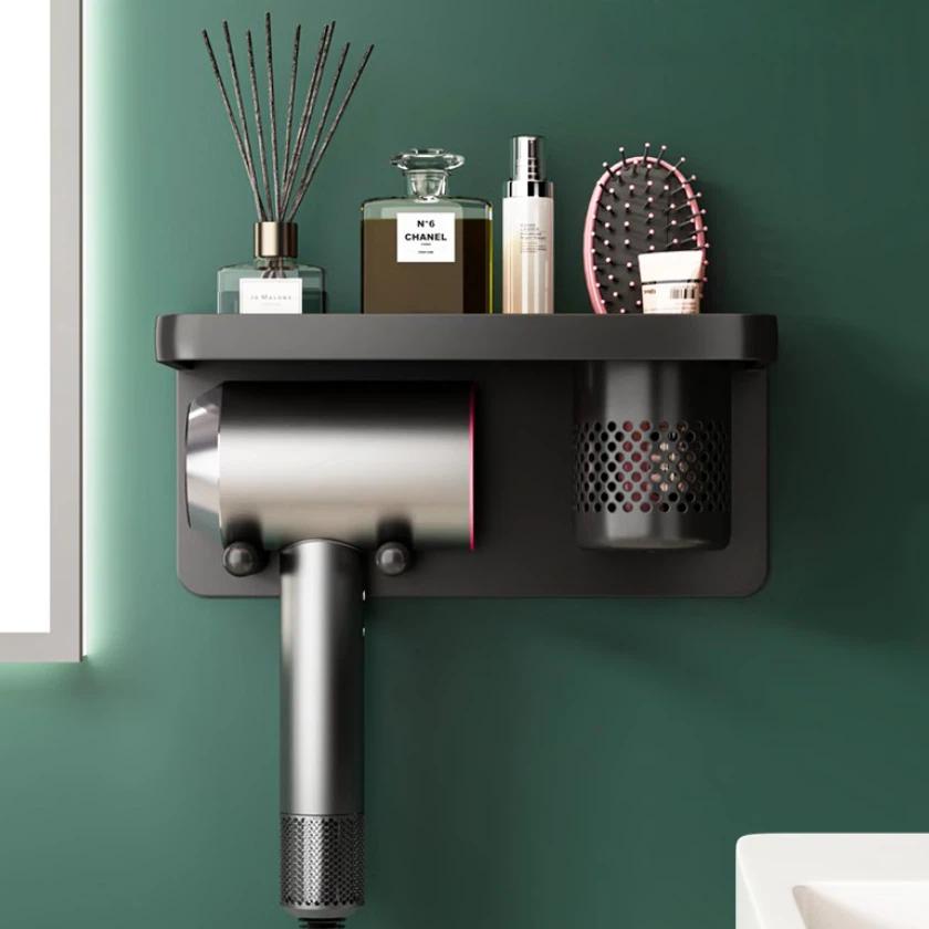 CADUKE Hair Dryer Holder, No Drilling Required, Bathroom Dyson Hair Dryer Stand, Bathroom Hair Dryer Hanger