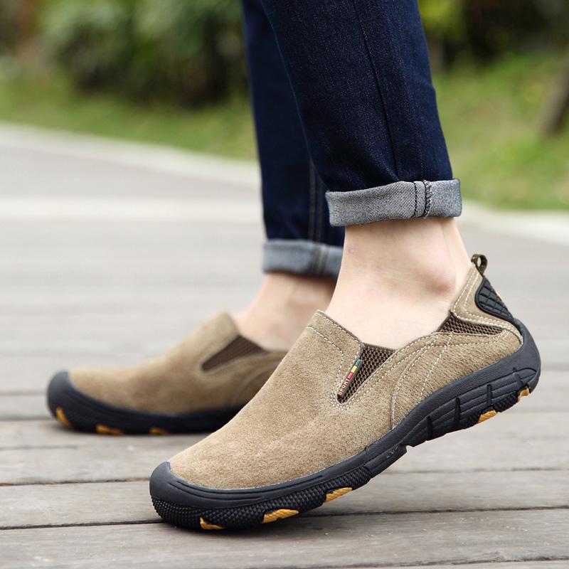 Мужская походная обувь из натуральной кожи, повседневная походная обувь для прогулок на открытом воздухе