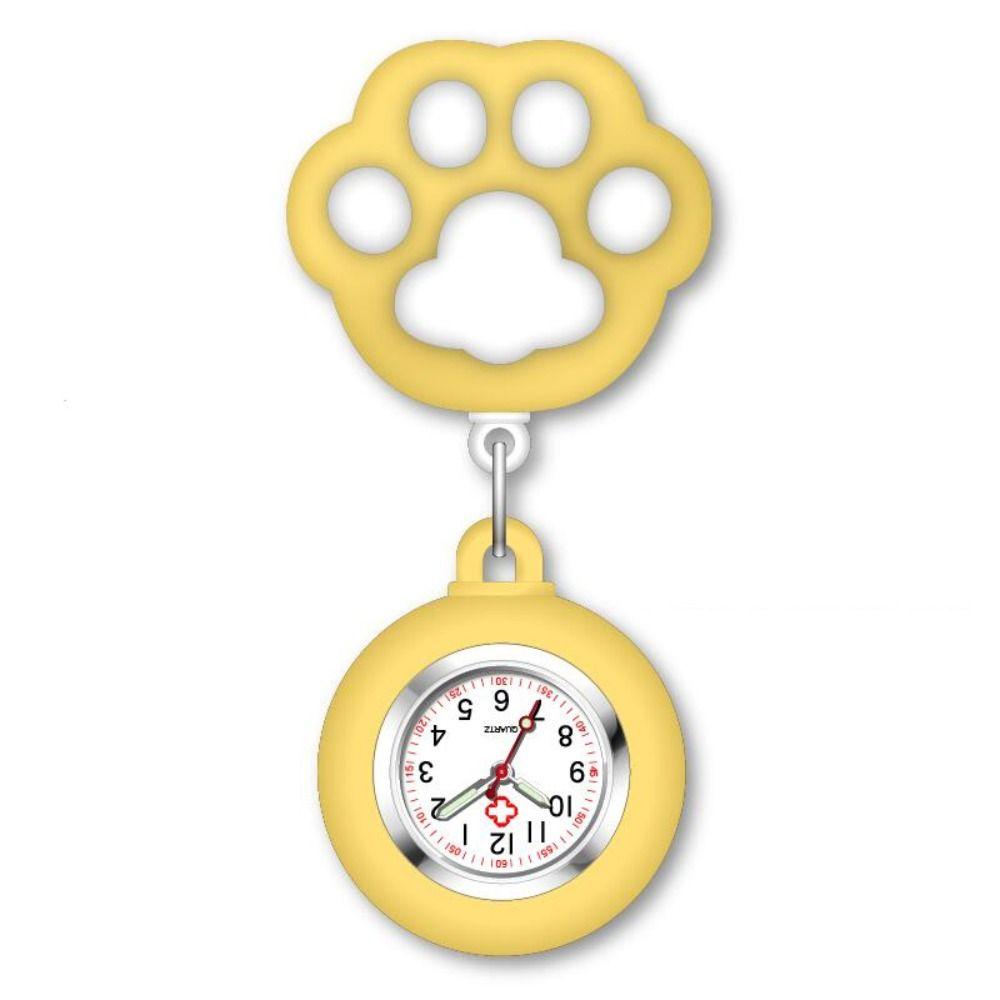 Cat Paw Retractable Watch Brooch Cute Doctor Badge Reel Women Nurse Pocket Watches