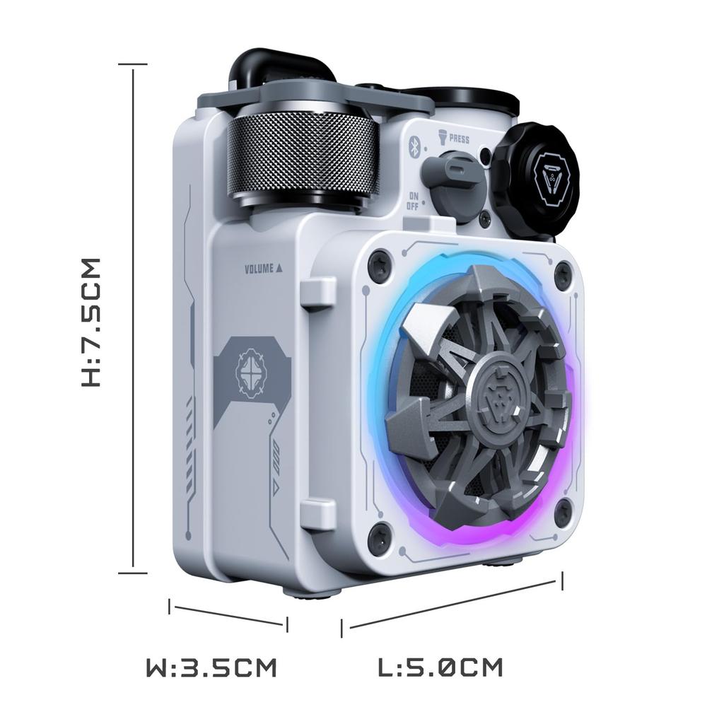 MUZEN CYBERCUBE Premium Speaker Bluetooth IPX5 3 Lighting Spinner Design Waterproof/Outdoor Speaker/With Modes/Hand Function/Illumination/TYPE-C