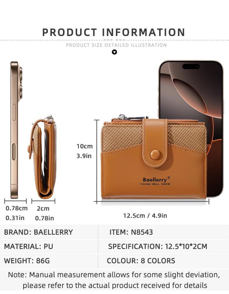 Стильный женский короткий кошелек Baellerry с множеством отделений для карт и мелочи