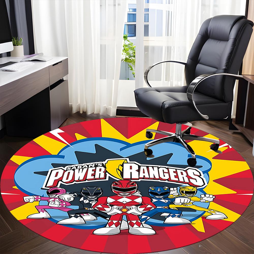 1 шт. Круглый ковер Power Rangers для офиса, коврик для помещений, подходит для офиса, под офисные стулья, спальни, гостиной, домашнего декора, декора комнаты