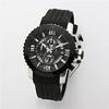 Salvatore Marra Chronograph Rubber Watch SM21103-SSBKBK Men's All-Black Design Stainless Steel Case Detail