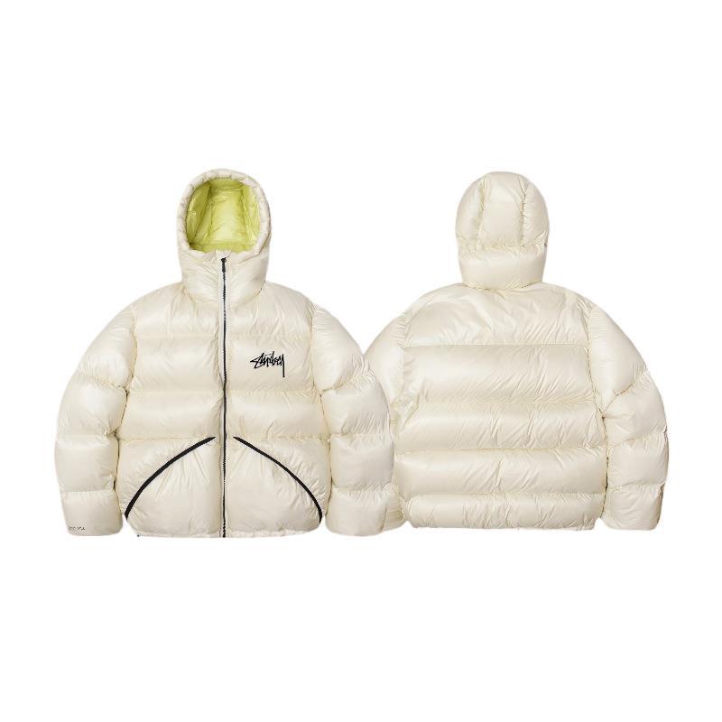 Унисекс объемная однотонная пуховая куртка - Американский уличный стиль, теплая для осени и зимы