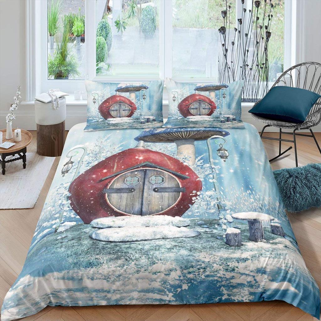 Пододеяльник с грибом, сказочным лесом, волшебным лилипутом, мультяшным грибом, растением, комплект постельного белья, Фэнтезийный сад, полиэстер, пододеяльник