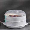 Double Plastic Steamer Microwave Oven Round Steamer With Lid Cookware Steamer Household Steamed Buns Kitchen Cooking Tools