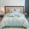 Light Luxury Double-sided 100 Pure Cotton Embroidered Long-staple Cotton Small Fresh Cotton Four-piece Duvet Cover