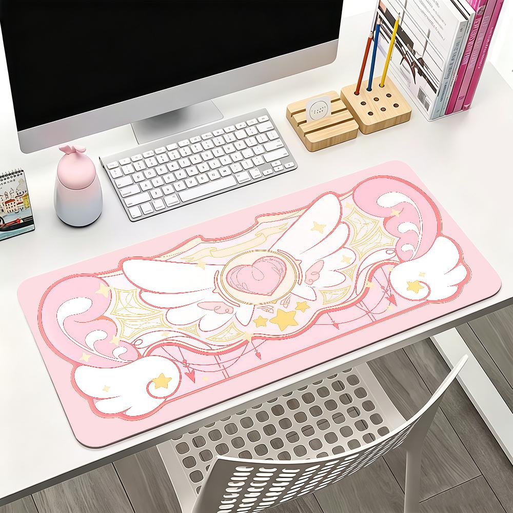 Pink Wings of Love Angel Mouse Pad For Office Gaming And Keyboards Non-Slip Large Waterproof