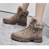 Winter Shoes Women Snow Boots Thick Sole Warm Plush Cold Winter Shoes Genuine Leather Suede Women Ankle Boots A4112