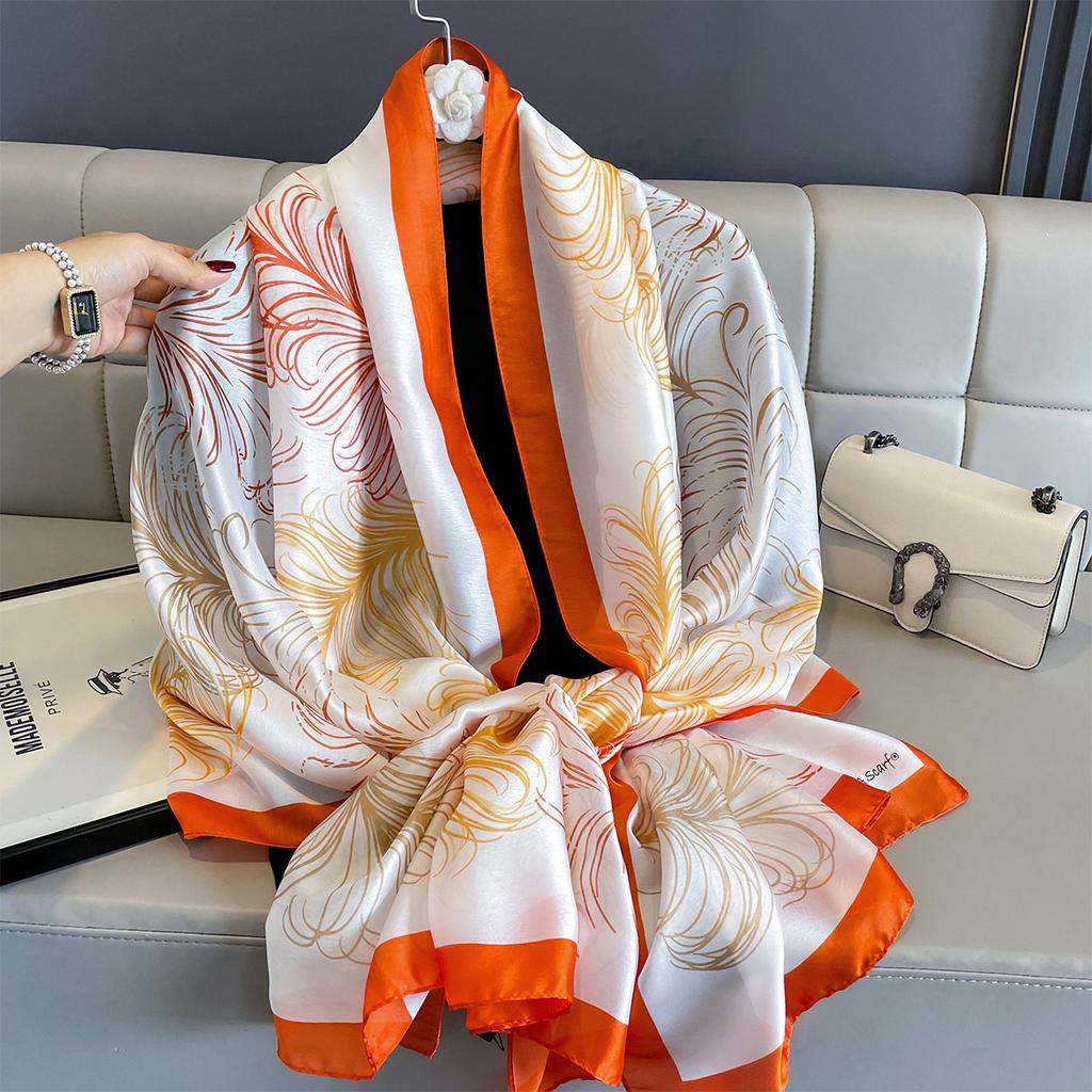 Женские 180*90 см модные красивые мягкие шелковые шарфы женские женские шаль хиджаб накидка платок бандана кашне пляжное парео