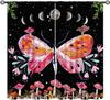 Sun Moon Curtains Bohemian Celestial Art Printed Blackout Window Drapes for Bedroom Living Room Kitchen Decor Fabric Set 2 Panel
