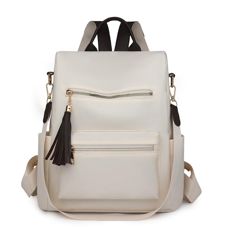 Tassel Backpack Student Schoolbag Large Capacity Multi-Compartment Commuter Women's Backpack Multifunctional Shoulder Bag