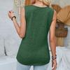 GMXIA Женская мода, повседневный летний свободный жилет без рукавов с v-образным вырезом и пуговицами, сплошной цвет