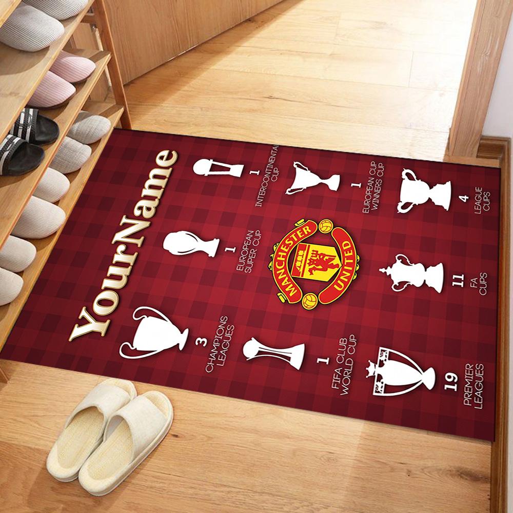 Manchester Personalized Text Floor Rug Office Rug Perfect for Dining Room Entryway Playrooms Study room Antislip Carpet Office home decor