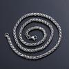 Choker Silver Color Cool Braided Wheat Chain Metal Collar Stainless Steel Necklace Heavy Link