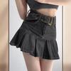 Summer Pleated Denim Skirt for Women - 2023 New High Waist A-Line Shorts Style