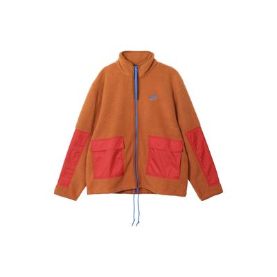 Nike Спортивная куртка из флиса Sherpa Темно-рыжая Университетский красный Сигнальный синий DD5022-246