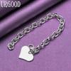 925 Pure Silver Heart Bracelet Party Gift Jewelry