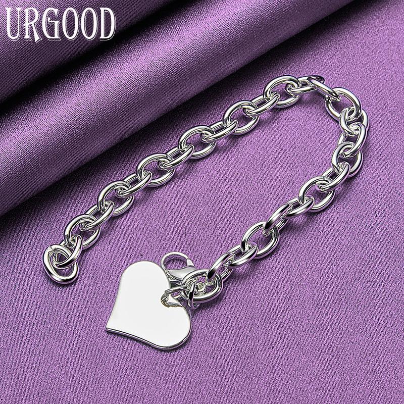 925 Pure Silver Heart Bracelet Party Gift Jewelry