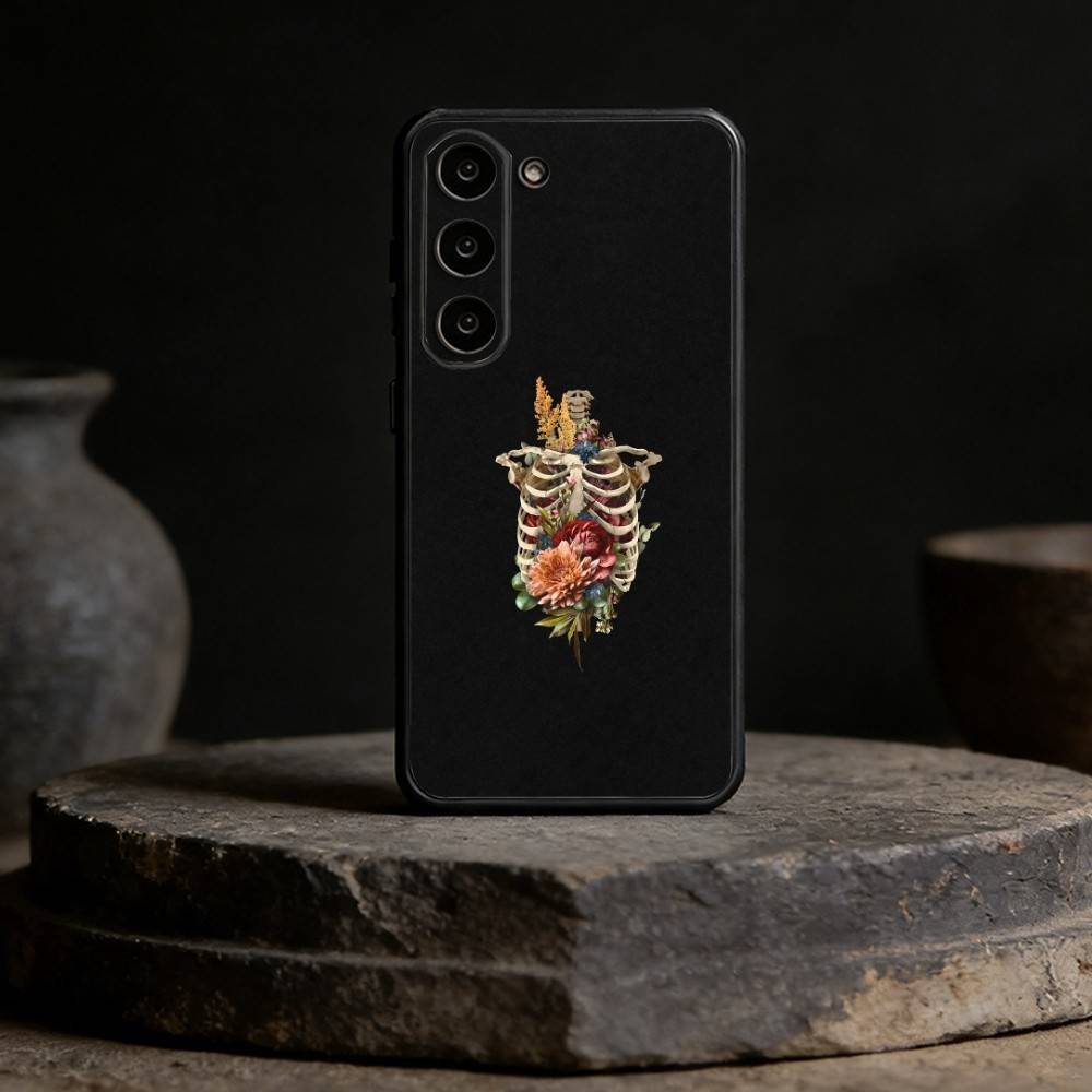 Anatomy Skeleton Phone Case For Samsung Galaxy A91,80,73,72 ,71,53,52,32 ,31,22,21s,20,Soft Black Case