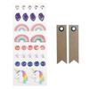 30 3D Rainbow Stickers + 20 Kraft Pennant Labels