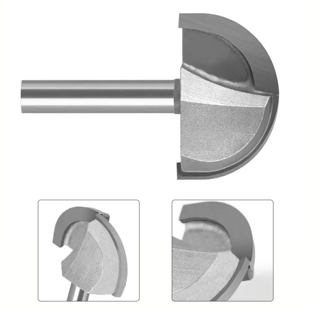 Фреза полукруглая с хвостовиком 8 мм R20 мм с круглым концом, круглая фреза с нижним пазом для деревообработки