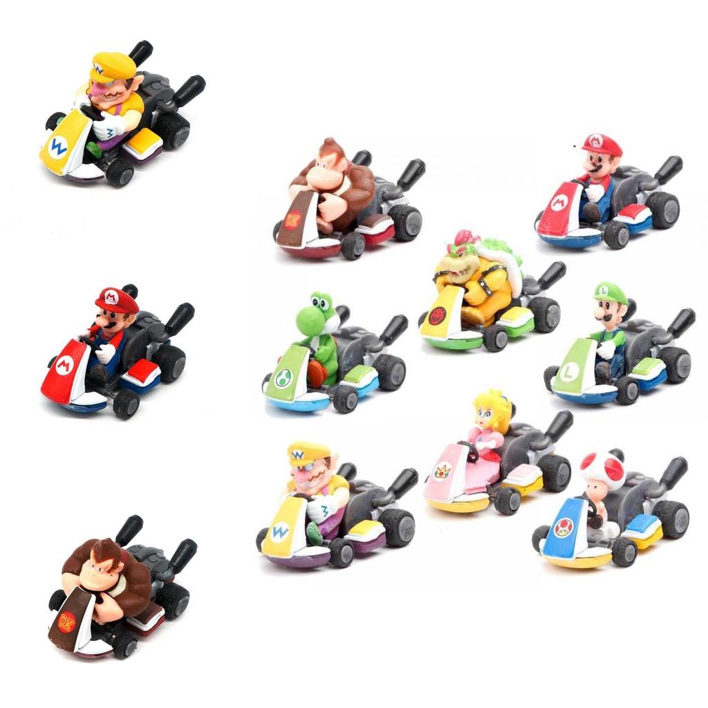 Stunning Super Mario Kart Pullback Autodoll Set With 8 High-quality Pvc Figures