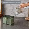 2-Grid Cotton Swab Holder Dispenser With Lid Clear Bathroom Organizer For Qtips, Pads & Cosmetic Storage 2 Colors