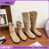 Виноградная мать зима новые длинные рыцарские сапоги женская одежда высококачественные сапоги-чулки женский повседневный стиль корейская версия сапоги