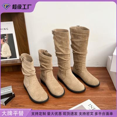 Виноградная мать зима новые длинные рыцарские сапоги женская одежда высококачественные сапоги-чулки женский повседневный стиль корейская версия сапоги
