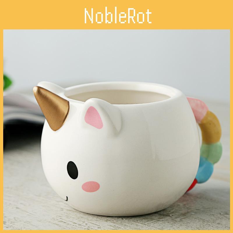 Мультяшная керамическая кружка с единорогом, устойчивая к высоким температурам, идеально подходит для молока и кофе