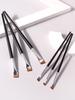 6 Pcs Popular Eye Makeup Brush High-end Ultra-fine Thin Bevel Brush Eyeliner Brush Eyebrow Dyeing Beauty Makeup Tools
