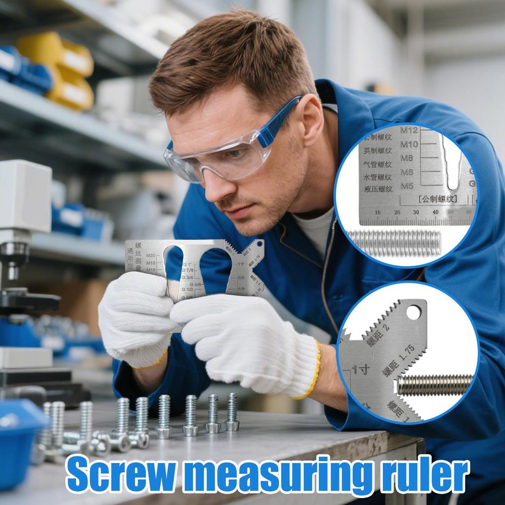 1 шт. Инструмент для измерения болтов Проверка резьбы Измерительная линейка для винтов Устройство для измерения винтов из нержавеющей стали для ремонта ювелирных изделий