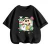 2026 Summer Comic Form Crayon Shinchan Image 100 Cotton Printed Oversize Casual Tshirt Adult Children Parentchild Top y2k