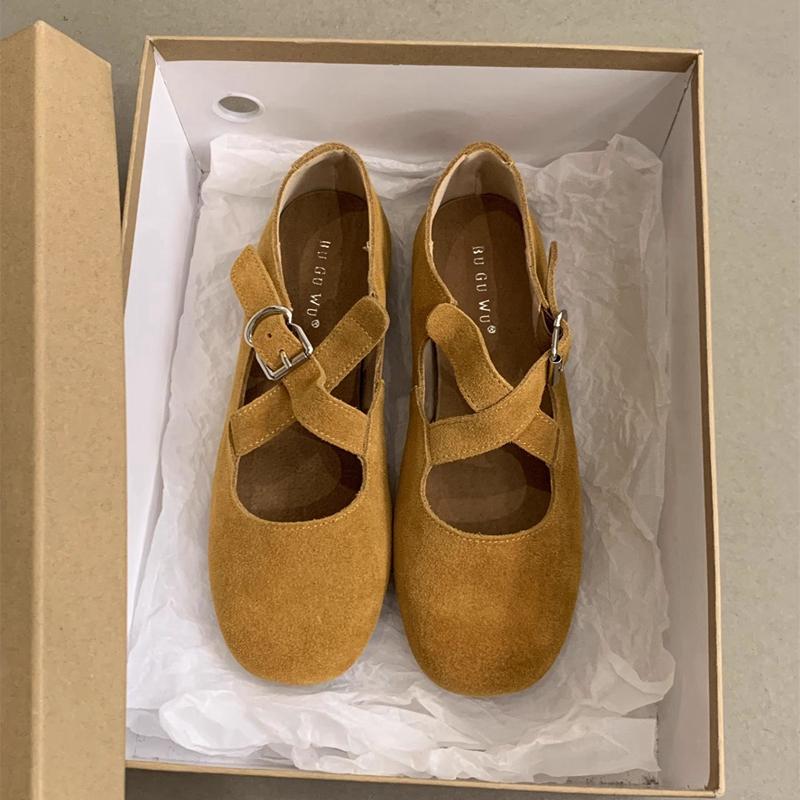 Fashion SUOJIALUN 2024 New Brand Women Flat Shoes Fashion Round Toe Ladies Elegant Mary Jane Shoes Shallow Soft Flat Heel Dress Ballerin