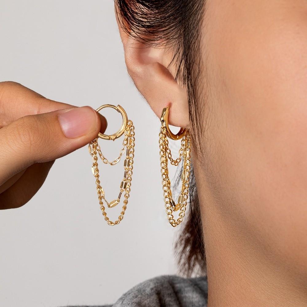 Hypoallergenic Chain Earrings Tassel Dangle Drop Earrings Fashion Hoop Earrings Daily Wear