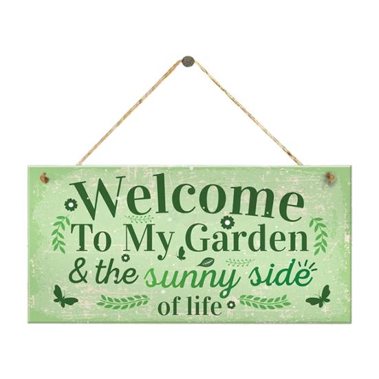 1 Set Anti-deform Green Color Good Burr Free Garden Hanging Plaques Sign Decorative Plaque