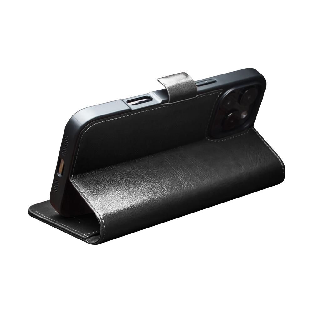 QIALINO Чехол для iPhone 16 Pro Max из ТПУ + натуральная коровья кожа, чехол-кошелек для телефона