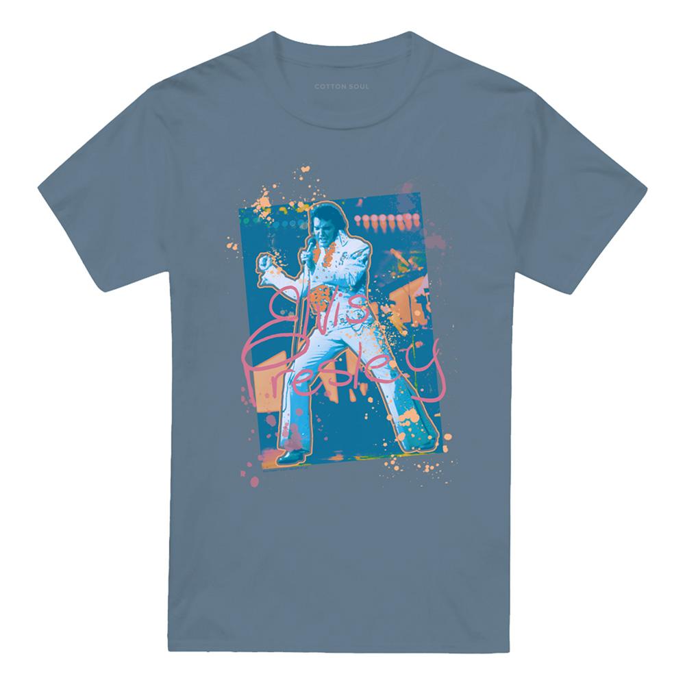 Elvis Presley Unisex Adult Splatter Hawaii T-Shirt