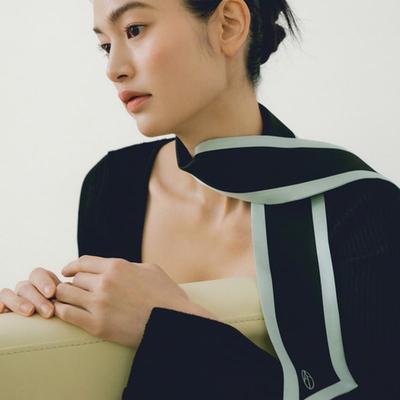 AVVINA PELLE Long Twilly Silk Scarf - Mint/Black