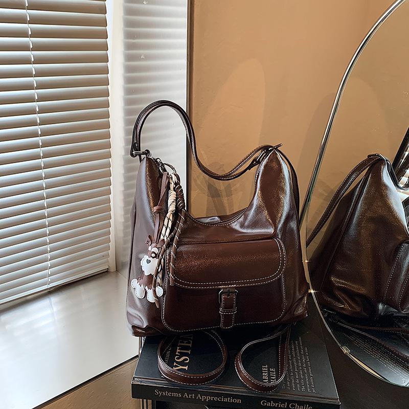 Винтажная большая сумка-тоут, женская новая осенне-зимняя通勤ская наплечная сумка, рюкзак Maillard