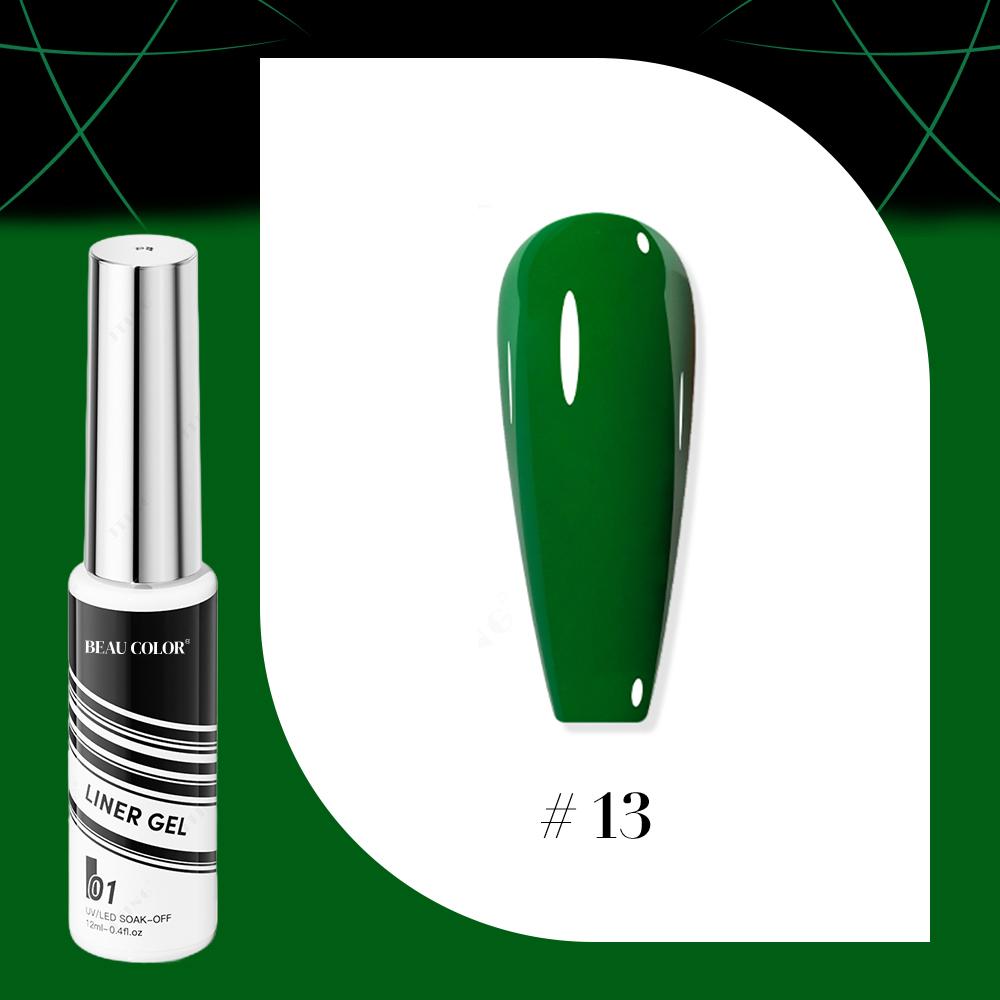 BEAU COLOR 1 шт 12 мл 16 цветов Painting Liner Gel Polish Collection Полуперманентный УФ/LED гель-лак для дизайна ногтей