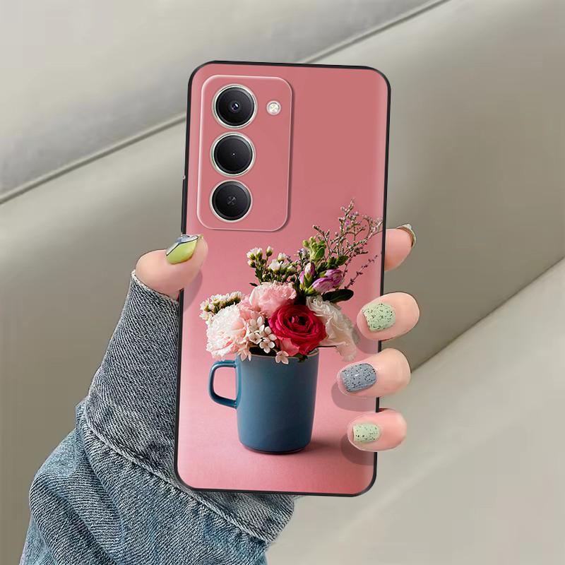 Чехол для Redmi 15 2025 Милые Цветы Coque Мягкая Жидкая Силиконовая Задняя Крышка Для Redmi 15 Чехлы Для Телефона Redmi15 5G 4G Fundas Оболочки