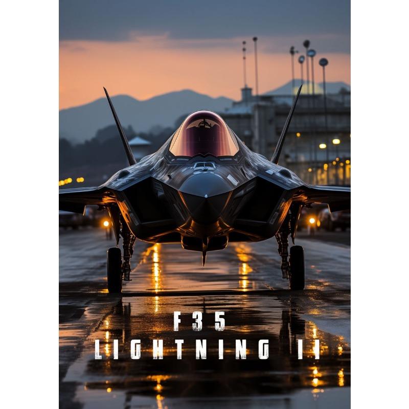 Modern Military Airplane F35 Fighter Lightning Jet Starting Poster Fighter Fly Canvas Painting Wall Art Living Room Home Decor