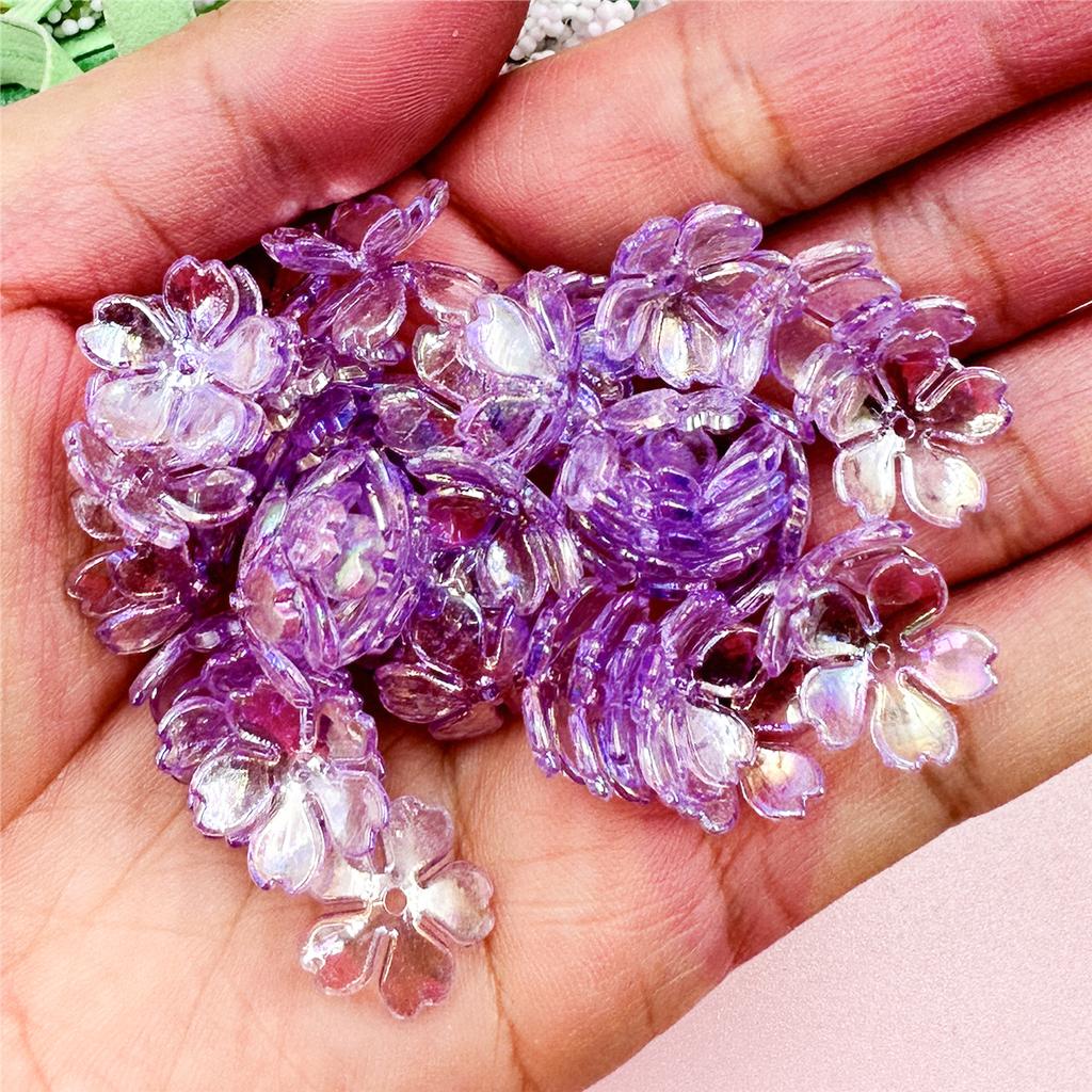 Новые 100 шт. браслеты ожерелье высокое качество свободные бусины модные для изготовления ювелирных изделий DIY цветок гальсанг акрил 14,7 мм серьги