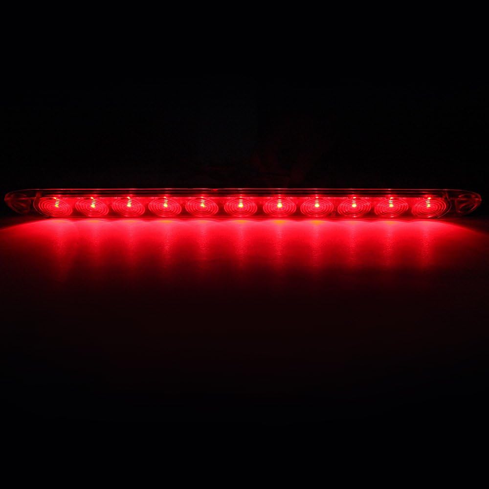 ECCPP Marker Light PCS Clear Lens Red LED 15" Waterproof SeaLED 11 LED Light Bar Stop Turn Tail 3rd Brake Light Truck Trailer RV