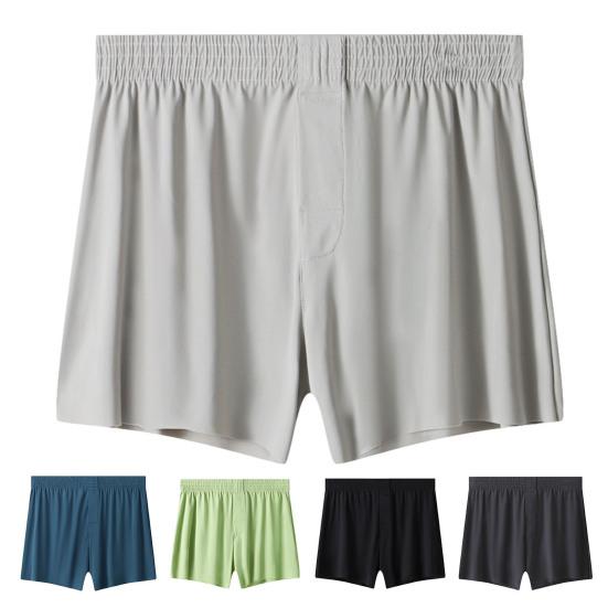 Men Panties Summer Loose Cool Boxers Soft Breathable Fabric Elastic Waistband Quick-Drying Solid