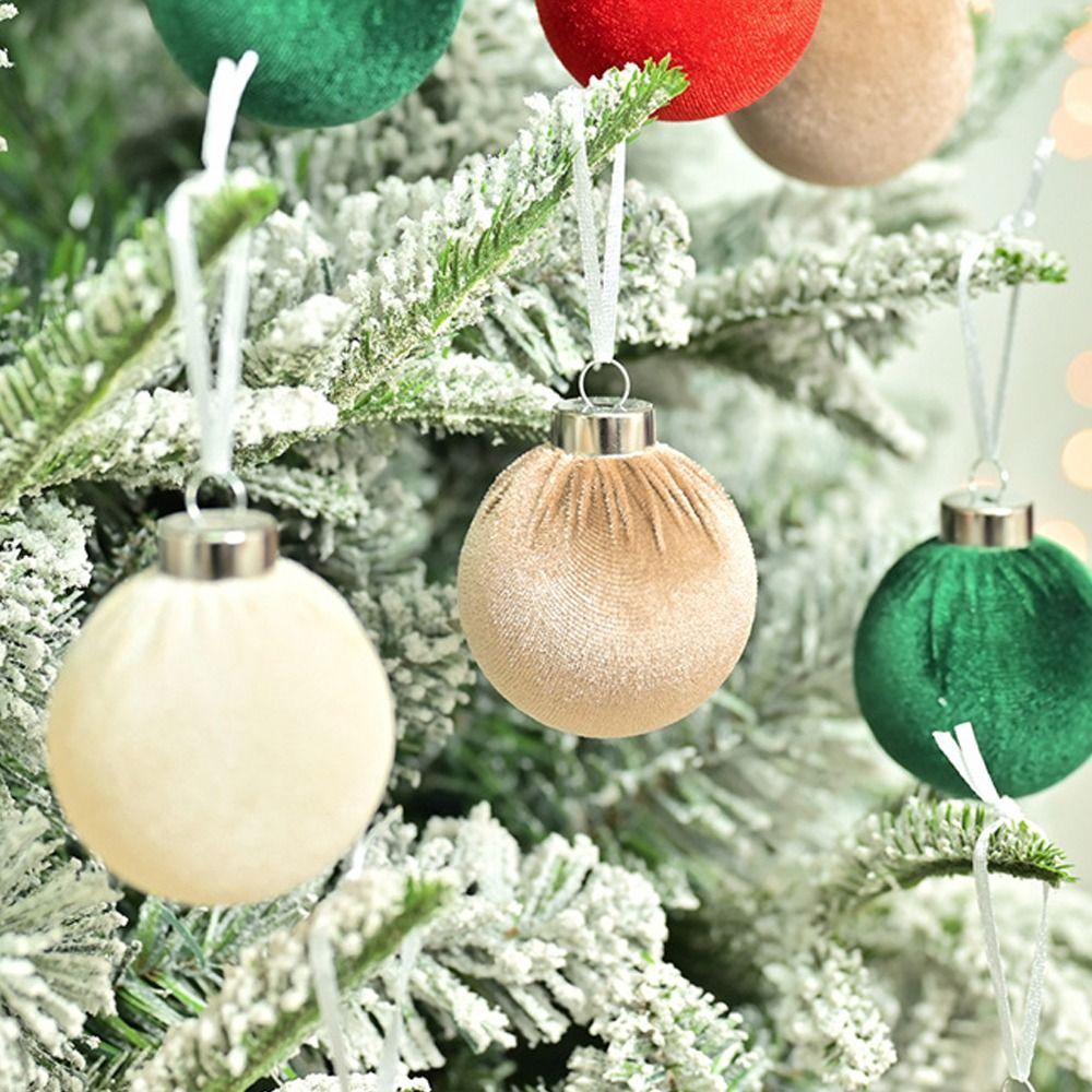 15 шт. флокированный бархатный рождественский шар-подвеска небьющиеся елочные украшения праздничный фестиваль декор