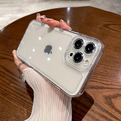 Роскошный прозрачный чехол для iPhone 17 13 14 15 16 Pro Max 12 11 Xs X XR 7 8 SE 2022 Coque Противоударный бампер Прозрачный мягкий силиконовый чехол Fundas